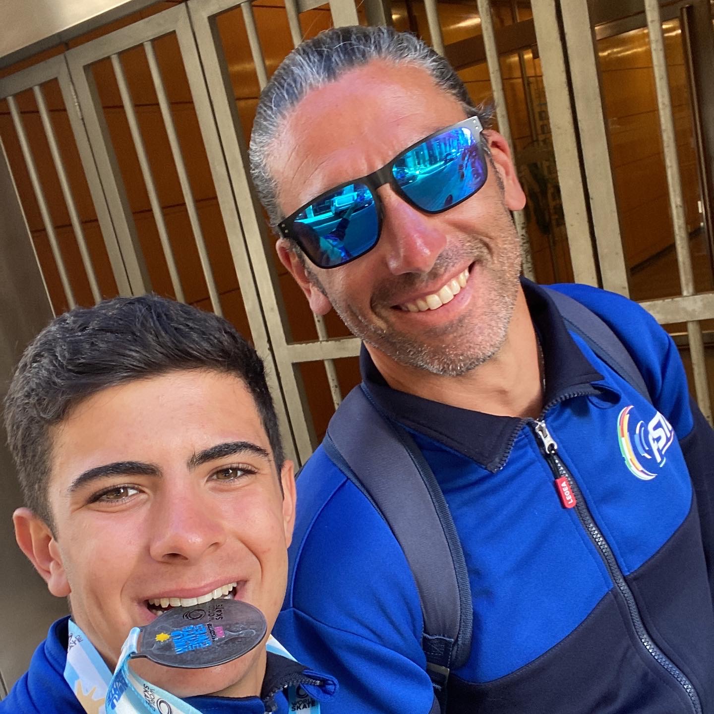 Alessio Piergigli with his coach Luca Bernacchia